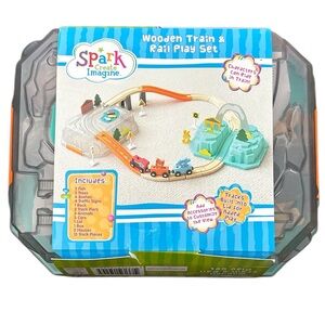 Spark Create Imagine Wooden Train Set - ages 3 and up